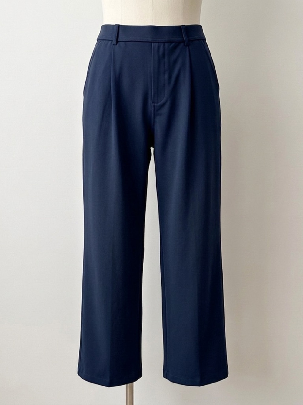 HALARA Halara Petite Small Wide Leg Pleated Dress Pants Navy Blue  High Waisted